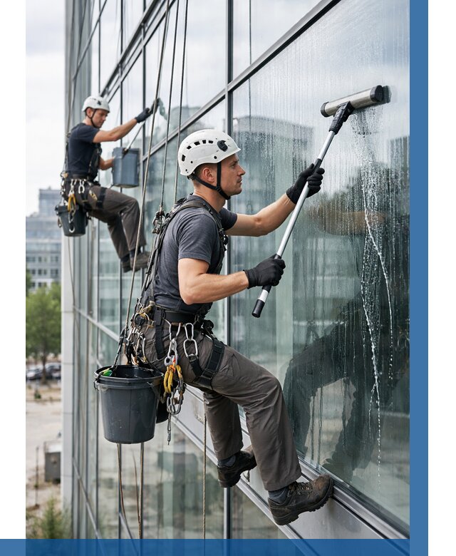 Мойка витражей альпинистами в Медногорске от 712 р. под ключ|ВЫСОТНИК-Мдн