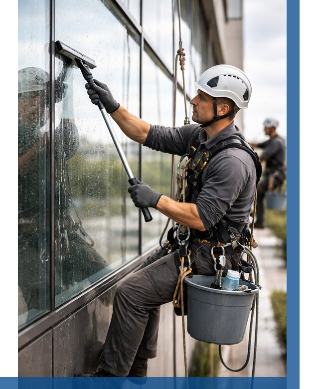 Мойка стеклянных фасадов в Медногорске от 203 р. | ВЫСОТНИК-Мдн