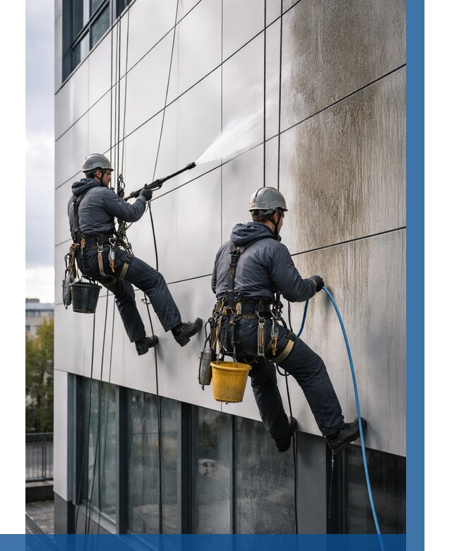 Мойка фасада из композита в Медногорске по цене от 305 р. | ВЫСОТНИК-Мдн