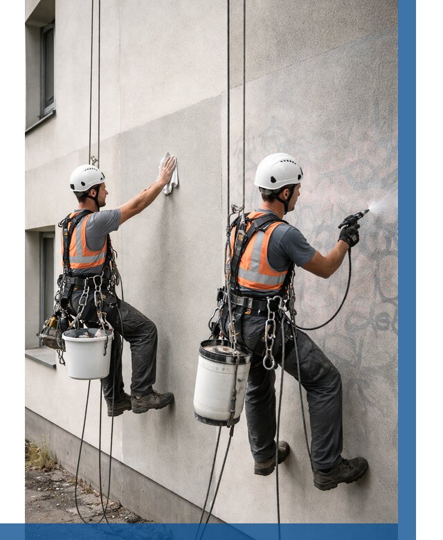 Антиграффити покрытие фасада в Медногорске от 610 р. | ВЫСОТНИК-Мдн