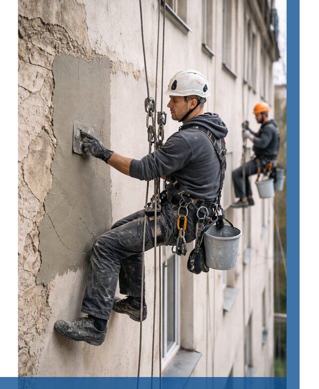 Восстановление штукатурки фасада в Медногорске от 1221 р. | ВЫСОТНИК-Мдн