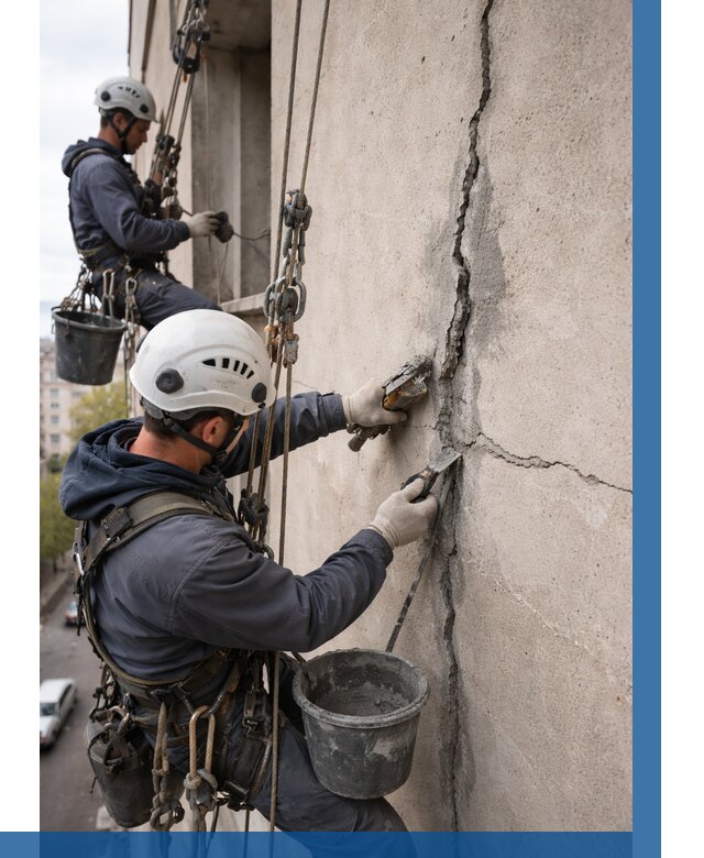 Заделка трещин на фасаде в Медногорске от 915 р. | ВЫСОТНИК-Мдн