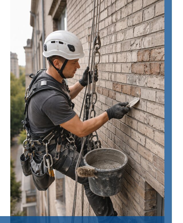 Ремонт кирпичной кладки фасада в Медногорске от 1831 р. | ВЫСОТНИК-Мдн