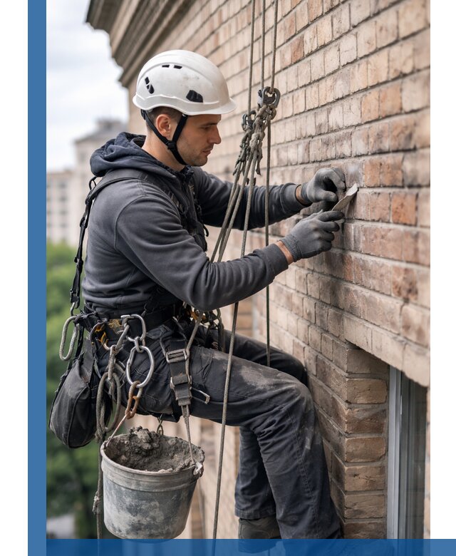 Качественный ремонт кирпичной кладки фасада в Медногорске с гарантией