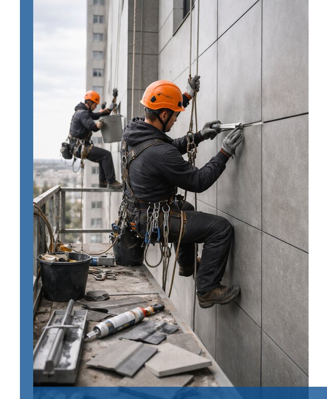 Профессиональный ремонт фасада из керамогранита в Медногорске