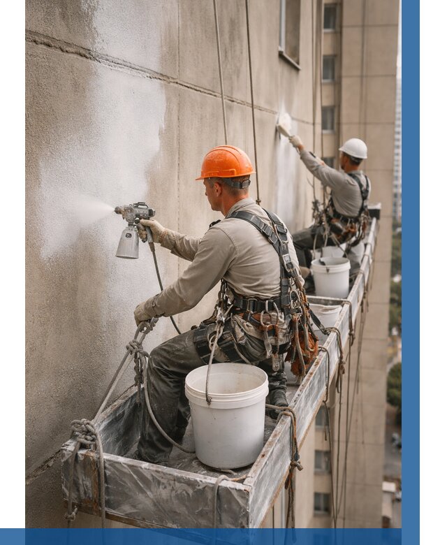 Грунтовка фасада на высоте в Медногорске от 122 р. | ВЫСОТНИК-Мдн