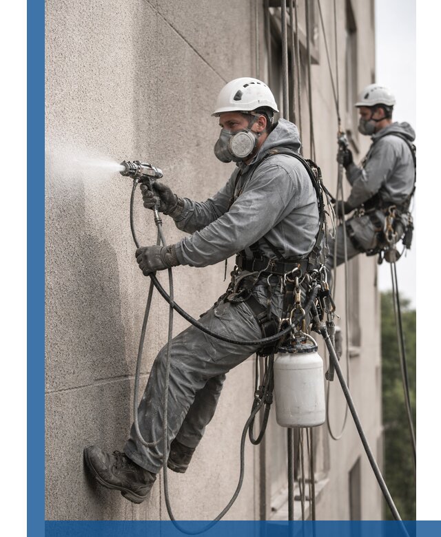 Безвоздушная покраска фасадов зданий в Медногорске профессионально