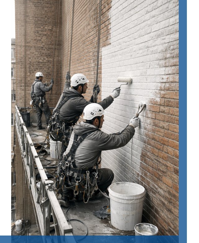 Покраска кирпичного фасада в Медногорске от 356 р. | ВЫСОТНИК-Мдн