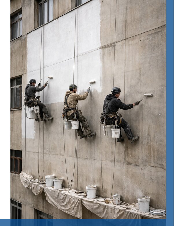 Покраска бетонного фасада в Медногорске от 356 р за м2 | ВЫСОТНИК-Мдн