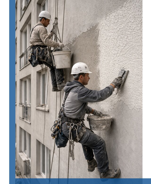 Нанесение декоративной штукатурки короед на фасад в Медногорске