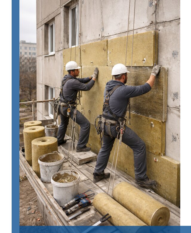 Утепление фасада минватой в Медногорске под ключ с гарантией