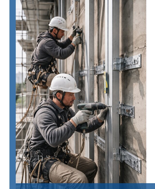 Монтаж и крепление подсистемы вентфасада в Медногорске