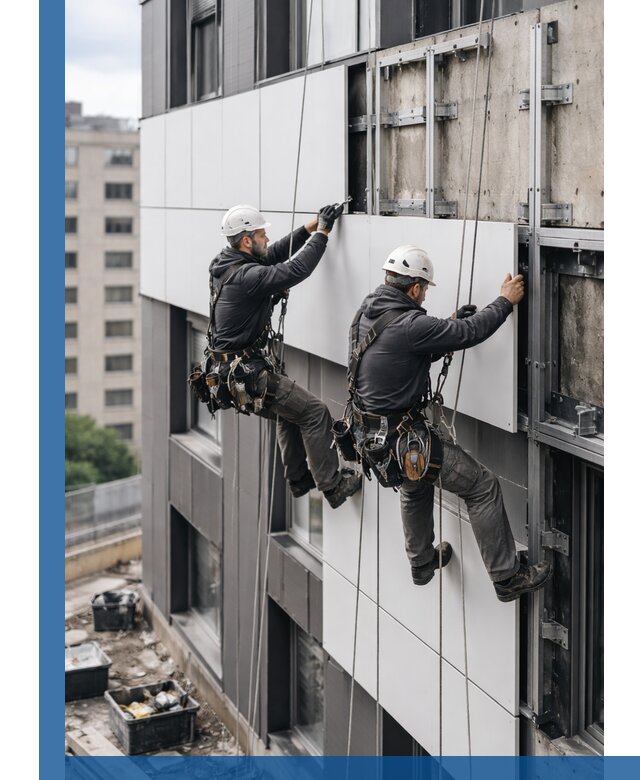 Монтаж композитных панелей фасада в Медногорске под ключ