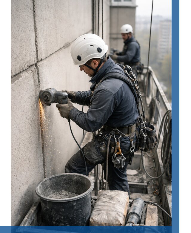 Штробление межпанельных швов в Медногорске от 1221 р. | ВЫСОТНИК-Мдн