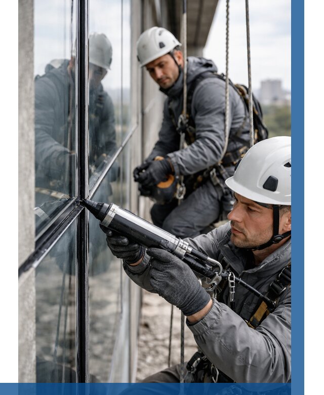 Герметизация витражных швов в Медногорске от 661 р. | ВЫСОТНИК-Мдн