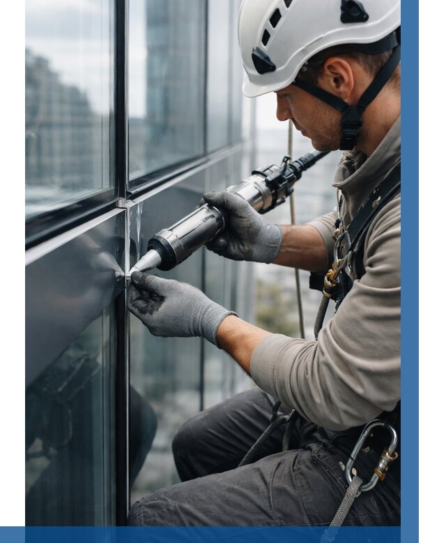 Герметизация стыков витража в Медногорске от 1221 р. | ВЫСОТНИК-Мдн