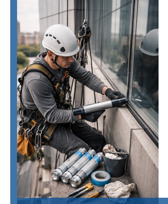Герметизация стыков витража в Медногорске для герметичных фасадов