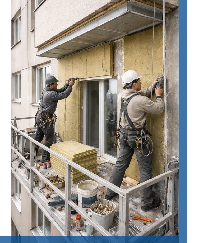 Утепление балкона снаружи в Медногорске от 1628 р. под ключ ВЫСОТНИК-Мдн