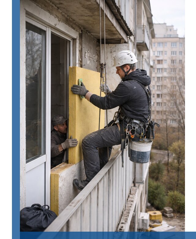 Профессиональное утепление балкона снаружи в Медногорске под ключ