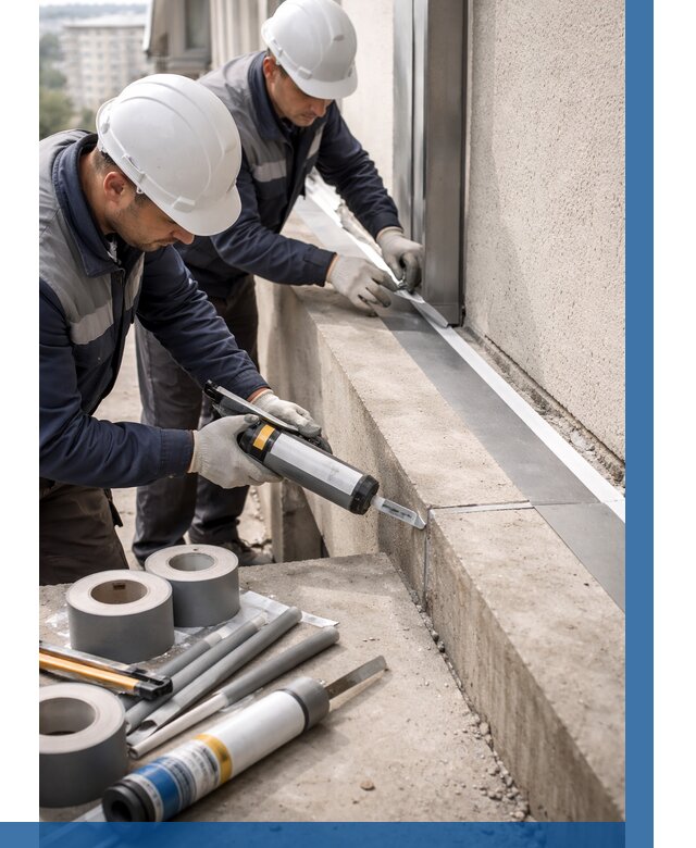 Герметизация примыкания балкона в Медногорске от 4577 р. | ВЫСОТНИК-Мдн