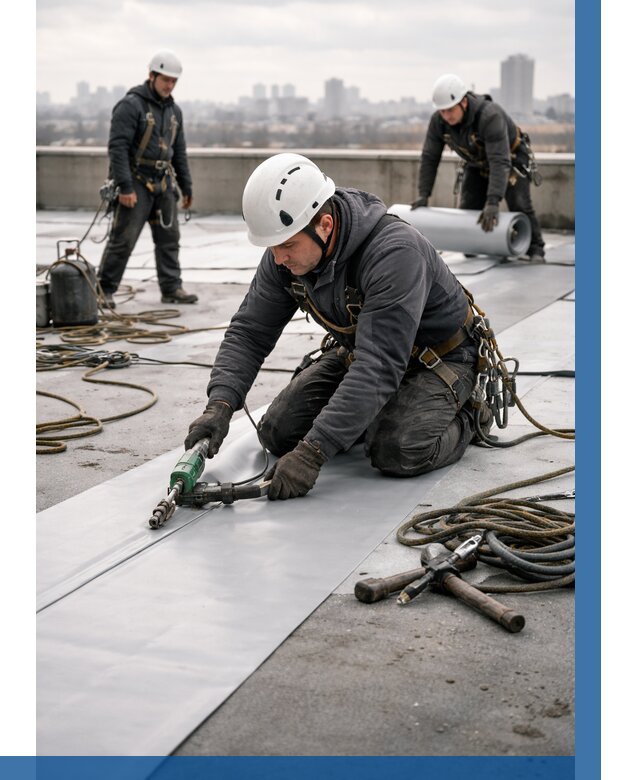 Ремонт мембранной кровли в Медногорске от 1831 р./м2 | ВЫСОТНИК-Мдн