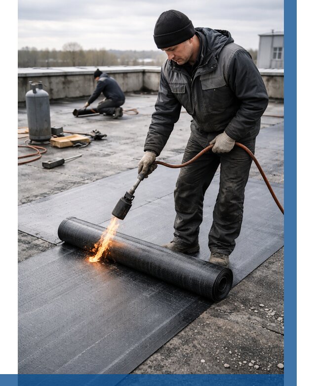 Ремонт наплавляемой кровли в Медногорске от 712 р. | ВЫСОТНИК-Мдн