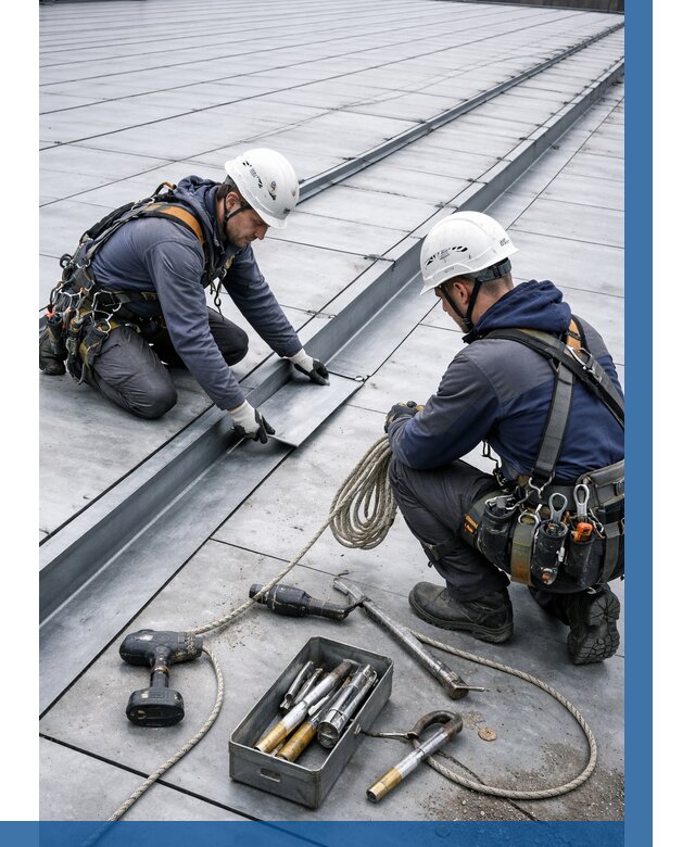 Ремонт фальцевой кровли в Медногорске от 712 р. | ВЫСОТНИК-Мдн