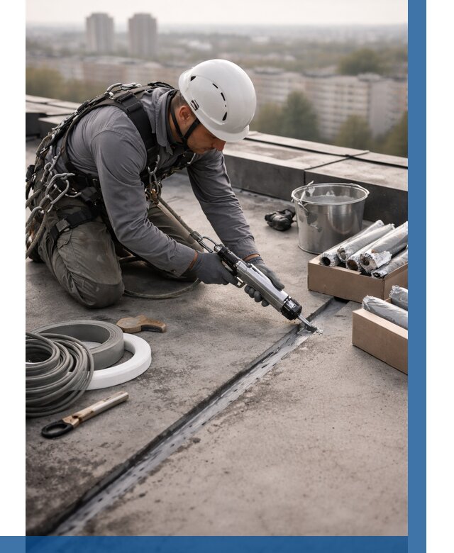 Герметизация швов кровли в Медногорске от 458 р./м2 | ВЫСОТНИК-Мдн