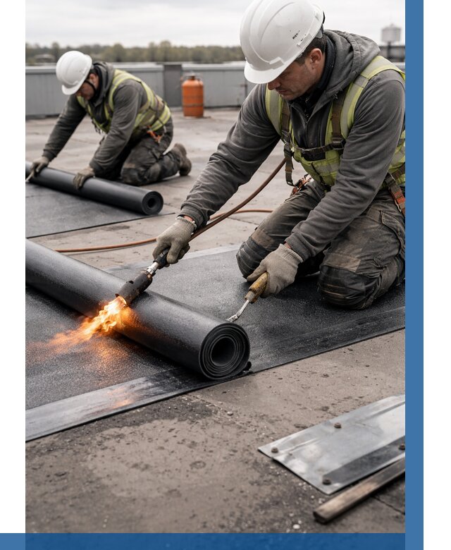 Монтаж наплавляемой кровли в Медногорске от 865 р. — ВЫСОТНИК-Мдн