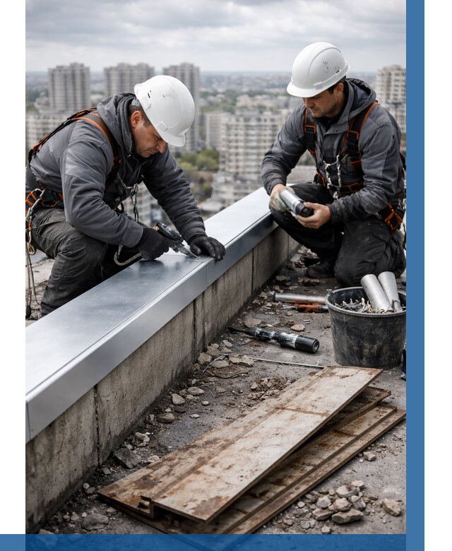 Замена парапетных крышек под ключ в Медногорске от 1221 р. | ВЫСОТНИК-Мдн