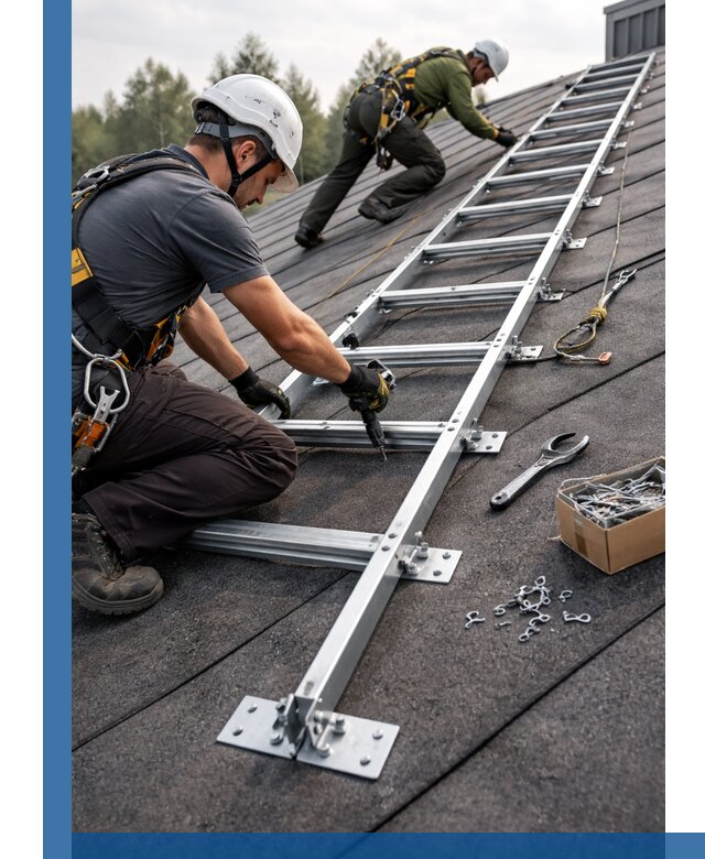 Профессиональный монтаж кровельной лестницы в Медногорске под ключ