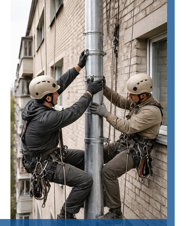 Замена водосточных труб в Медногорске от 6612 р. | ВЫСОТНИК-Мдн