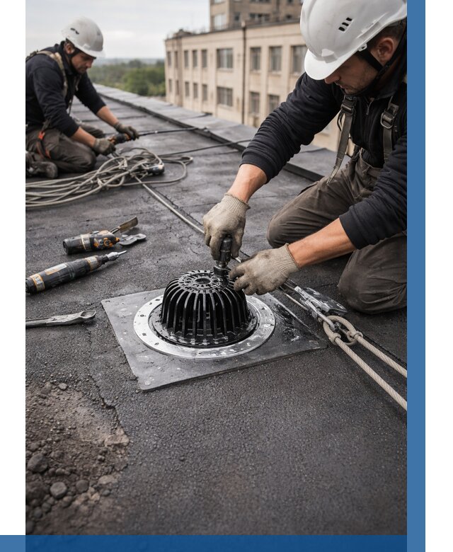 Установка водосточных воронок в Медногорске цена от 3560 р. | ВЫСОТНИК-Мдн