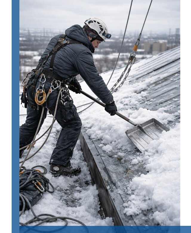 Профессиональная очистка кровли от снега и наледи в Медногорске