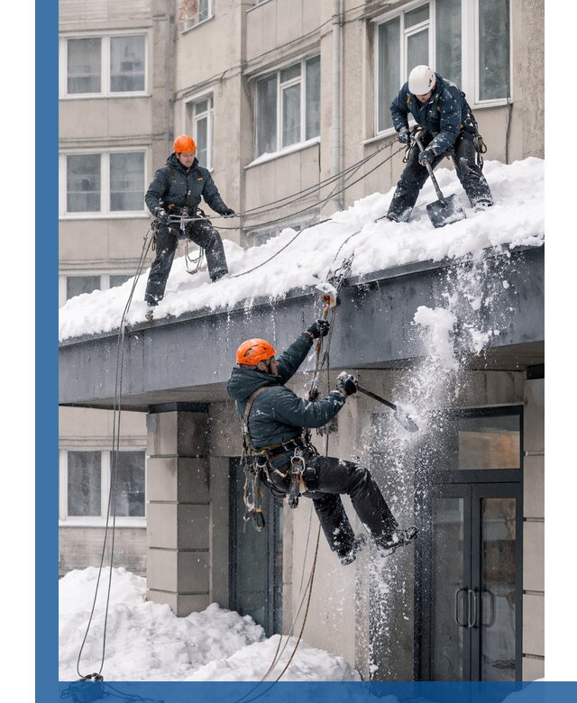 Безопасная очистка навесов от снега в Медногорске круглогодично