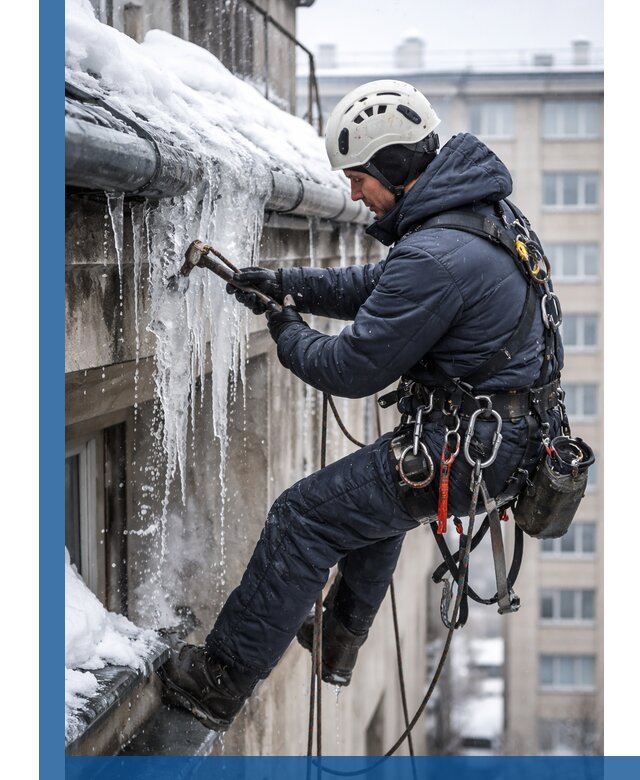 Удаление наледи и чистка водостоков в Медногорске оперативно и безопасно