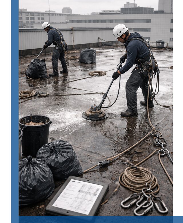 Плановая очистка кровли по графику в Медногорске для безопасности