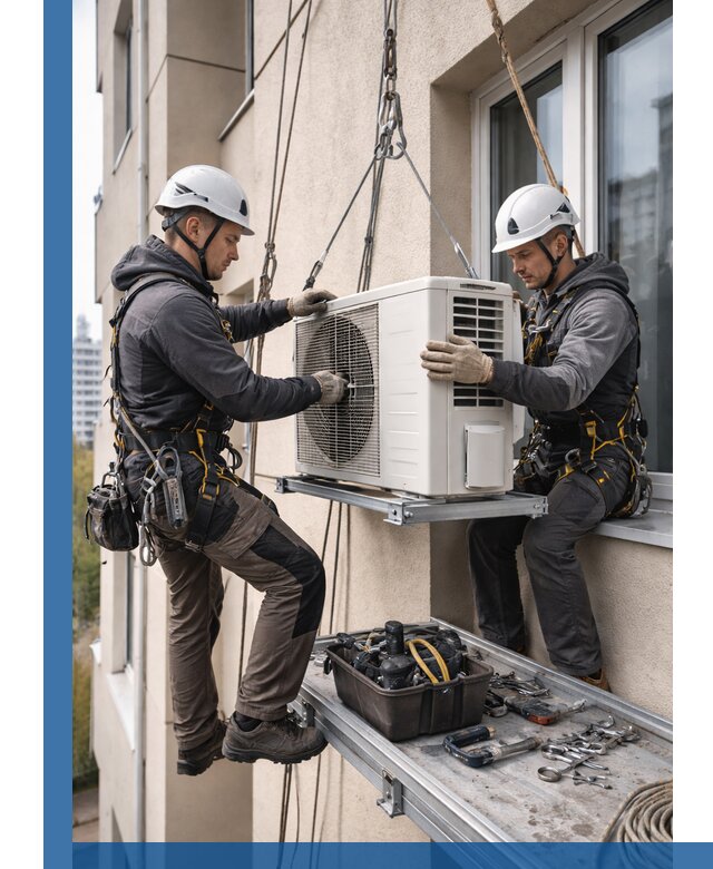 Перенос внешнего блока кондиционера в Медногорске с монтажом и крепежом