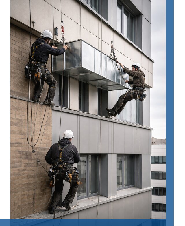 Монтаж воздуховодов на фасаде в Медногорске от 1526 р. | ВЫСОТНИК-Мдн