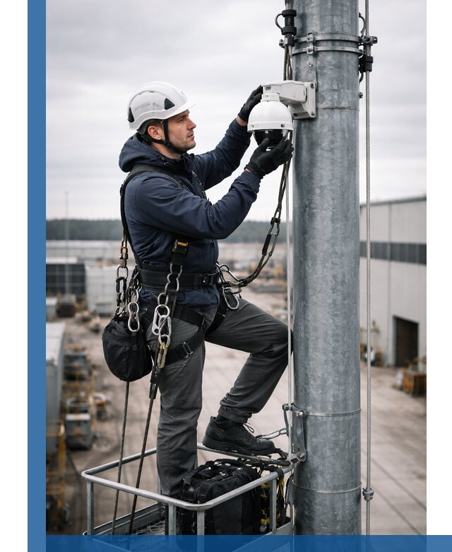 Профессиональная установка видеокамер на мачте в Медногорске