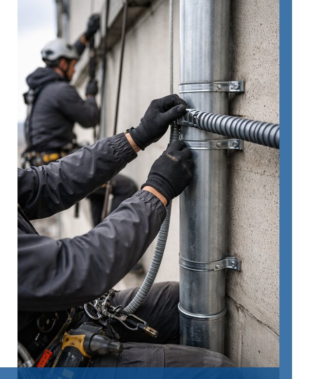 Монтаж гофры для кабеля в Медногорске от 305 р. | ВЫСОТНИК-Мдн