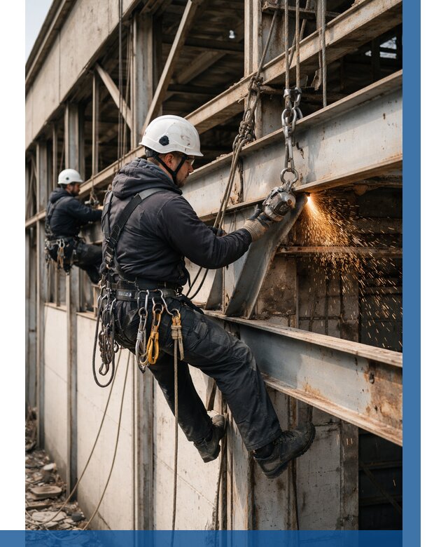 Демонтаж металлоконструкций на высоте в Медногорске от 6612р. |ВЫСОТНИК-Мдн