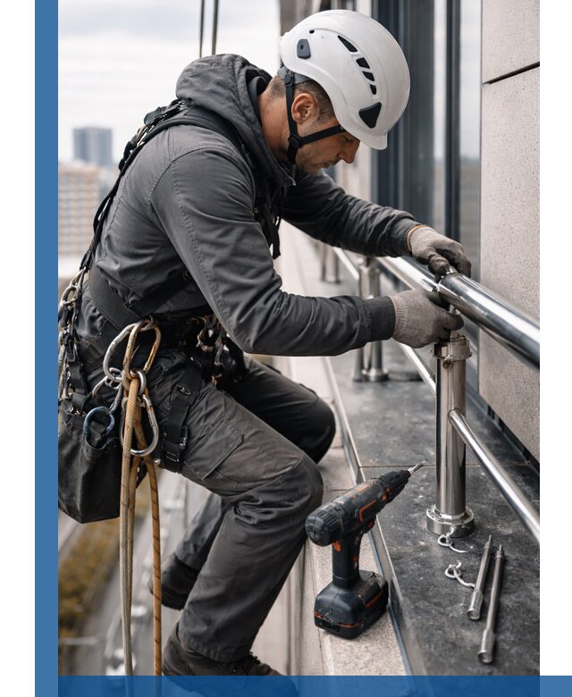 Монтаж ограждений на высоте в Медногорске для зданий и конструкций