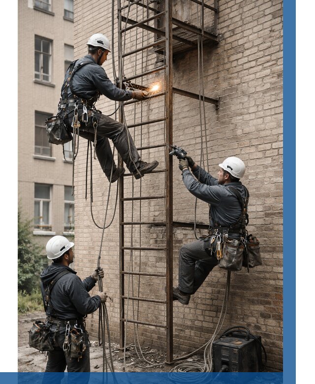 Ремонт пожарной лестницы в Медногорске от 7629 р. | ВЫСОТНИК-Мдн