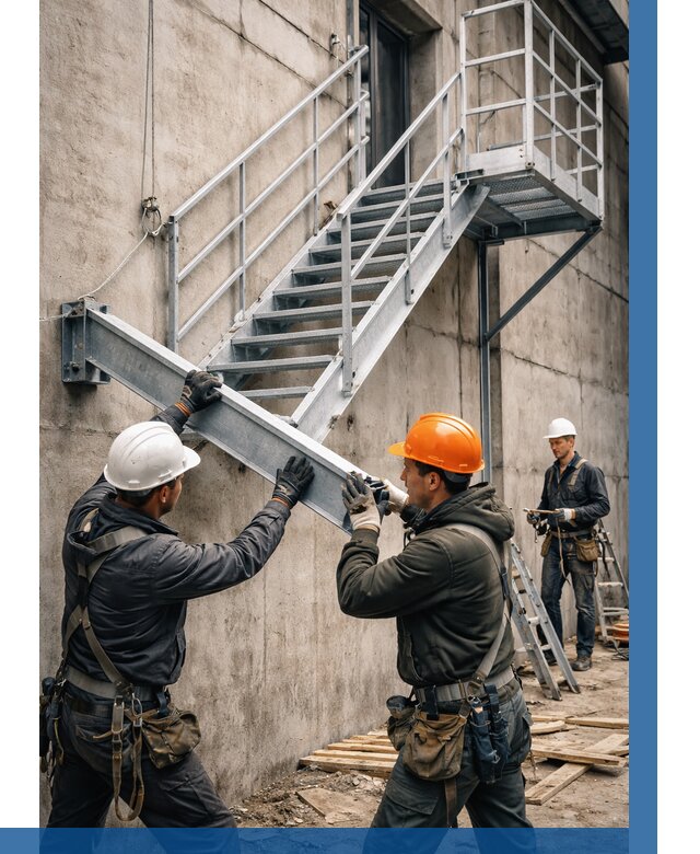 Монтаж металлических лестниц в Медногорске от 15258 р. | ВЫСОТНИК-Мдн