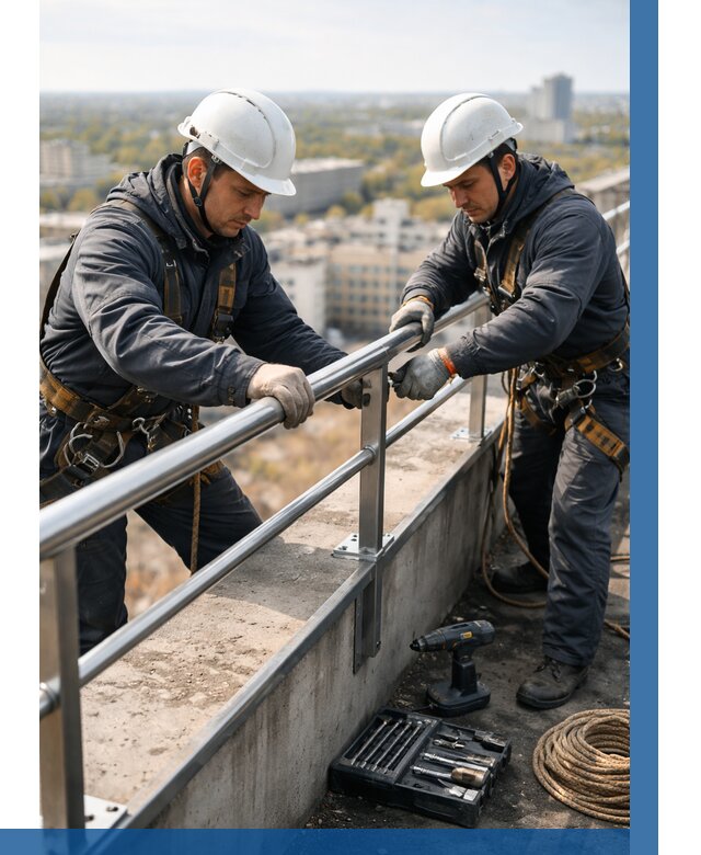 Монтаж перил на высоте в Медногорске от 2543 р. | ВЫСОТНИК-Мдн