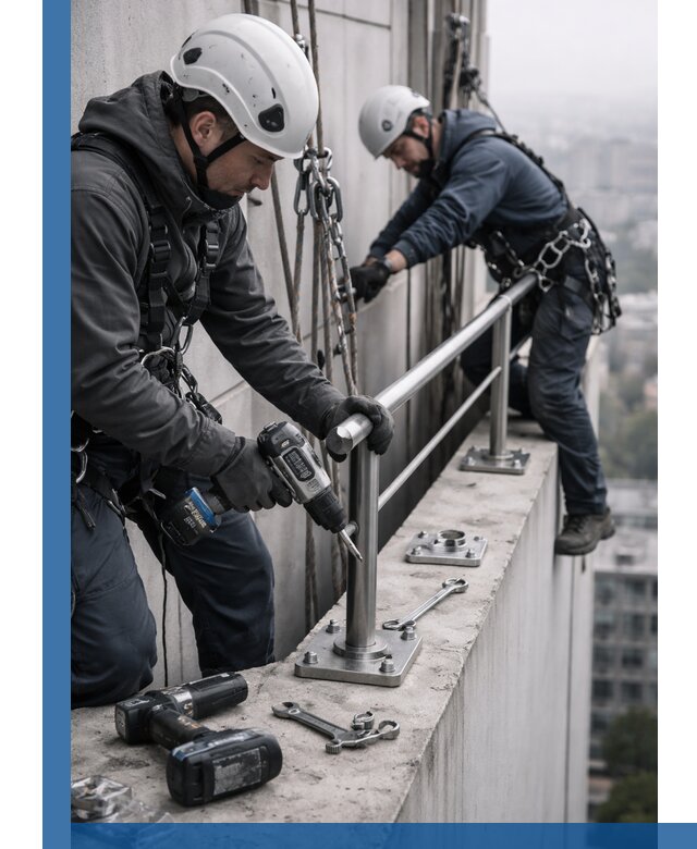 Монтаж перил на высоте в Медногорске для жилых и промобъектов