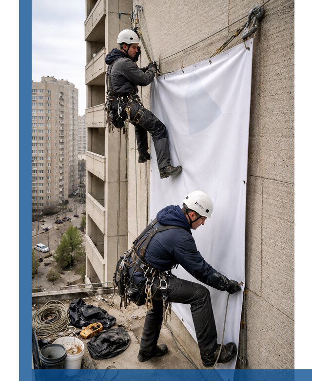 Профессиональный монтаж баннеров на фасаде в Медногорске