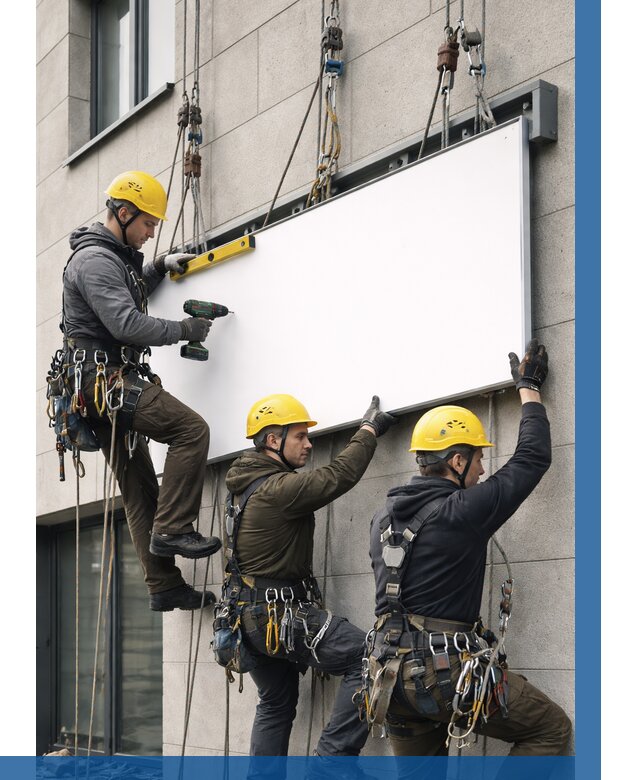 Монтаж рекламной вывески в Медногорске от 8138 р. | ВЫСОТНИК-Мдн