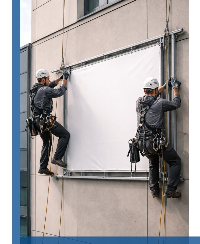 Монтаж наружной рекламной вывески в Медногорске под ключ